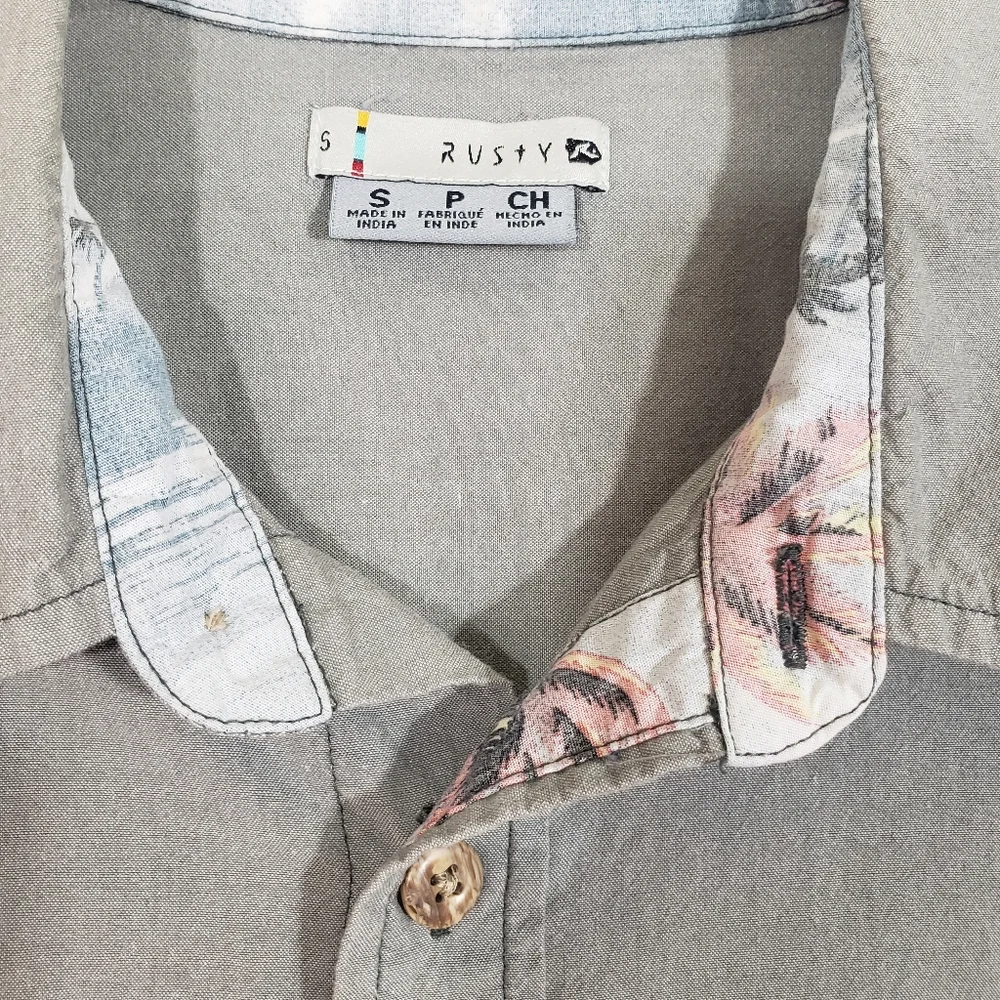 RUSTY Hawaiian pocket short sleeve button shirt S